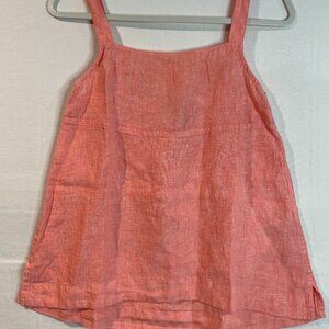 Athleta Voyager Womens Linen Tank Top Size XS Orange Sleeveless Straps. New